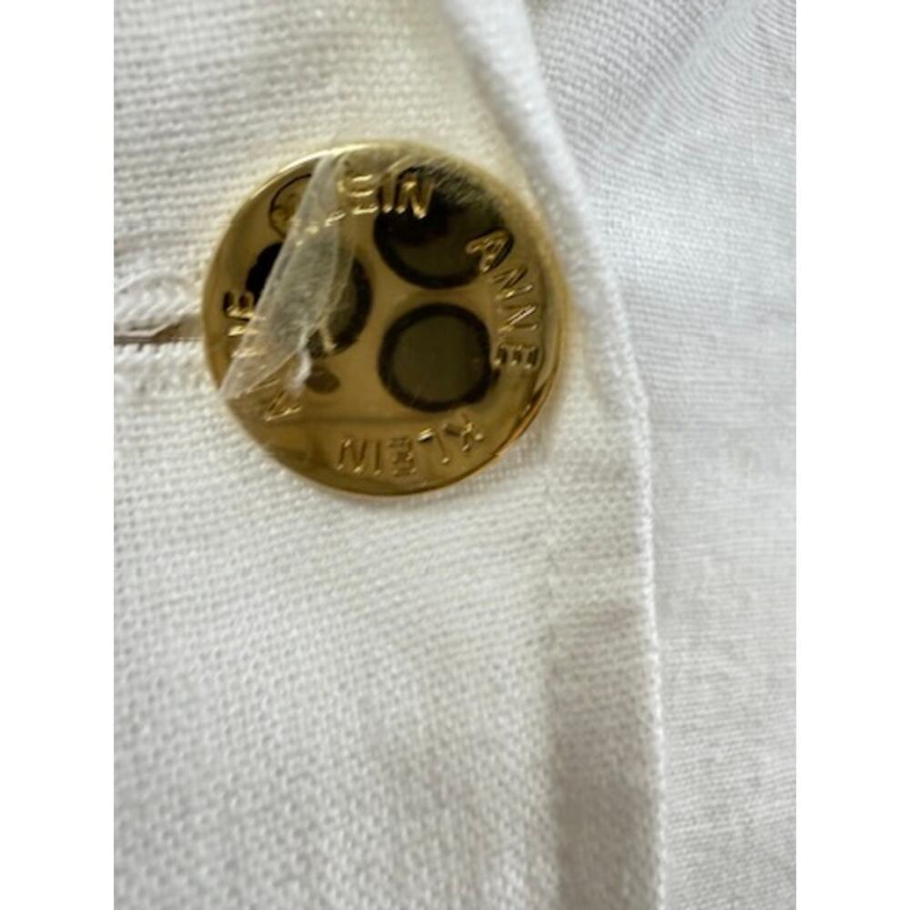 Anne Klein White Linen-Blend Blazer Jacket M NWT $139 MSRP - Picture 2 of 4